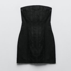 Zara denim strapless dress size small